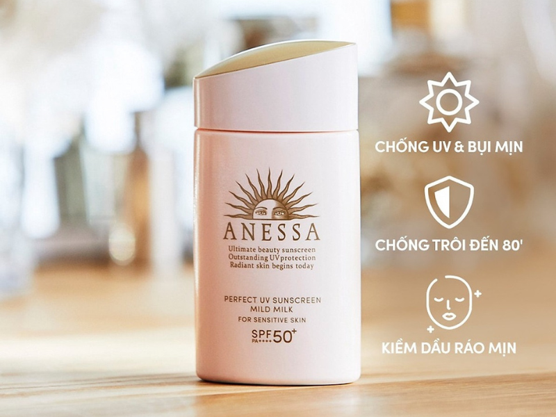 Hình ảnh các thành phần nổi bật như kẽm oxit, niacinamide, trà xanh trong kem chống nắng không cồn