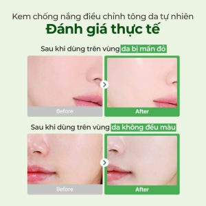 hình ảnh trước và sau khi sử dụng kem chống nắng torriden xanh dương